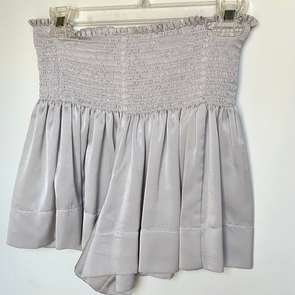 KOCH Pants - Women's KOCH Light Gray Smocked Waist Silky Shorts S